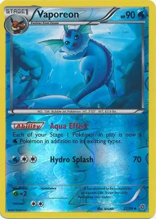 Vaporeon Reverse Holo 22