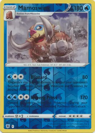 Mamoswine Reverse Holo 033 Normal