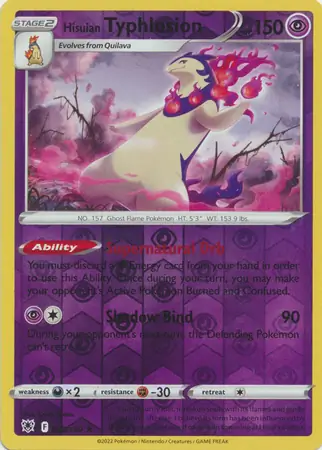 Hisuian Typhlosion Reverse Holo 052 Normal