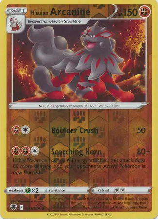 Hisuian Arcanine Reverse Holo 071 Normal