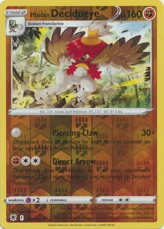Hisuian Decidueye Reverse Holo 082 Normal
