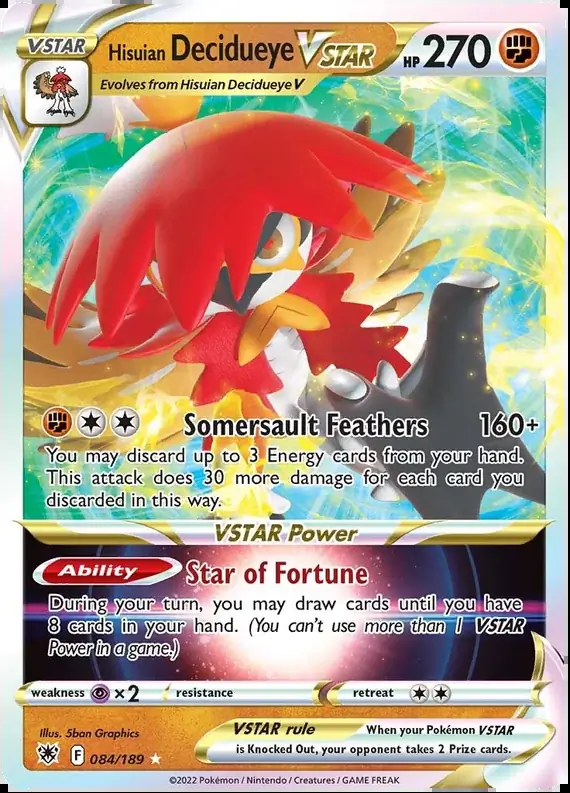 Hisuian Decidueye VSTAR 084 Normal