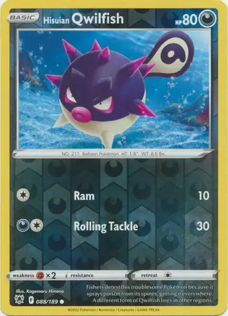 Hisuian Qwilfish Reverse Holo 088 Normal