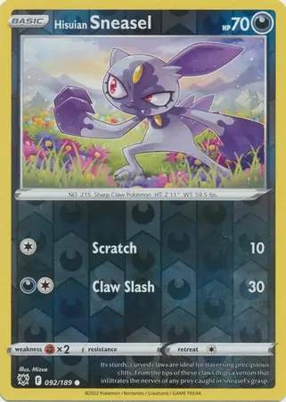 Hisuian Sneasel Reverse Holo 092