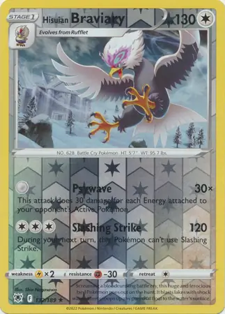 Hisuian Braviary Reverse Holo 132 Normal