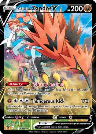 Galarian Zapdos V TG19 Normal