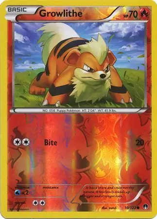 Growlithe Reverse Holo 10 Normal