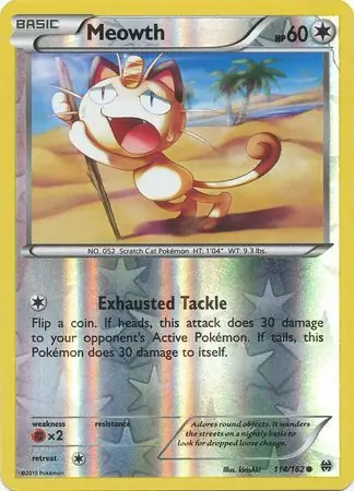 Meowth Reverse Holo 114 Normal