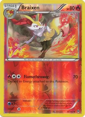 Braixen Reverse Holo 26 Normal