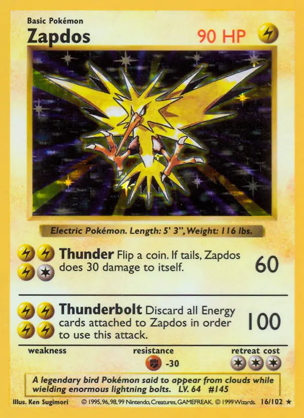 Zapdos Holo 16 Normal