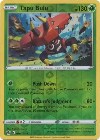 Tapu Bulu Reverse Holo 016 Normal