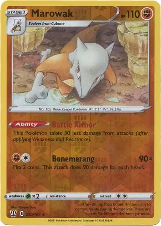 Marowak Reverse Holo 070 Normal