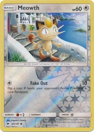 Meowth Reverse Holo 101 Normal