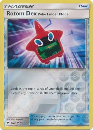 Rotom Dex Poke Finder Mode Reverse Holo 122 Normal
