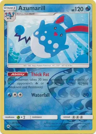 Azumarill Reverse Holo 35 Normal