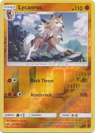 Lycanroc Reverse Holo 76