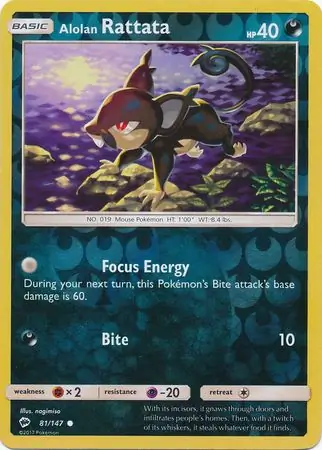Alolan Rattata Reverse Holo 81 Normal