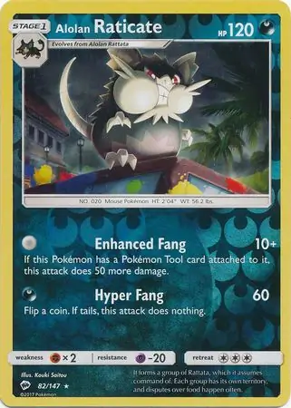 Alolan Raticate Reverse Holo 82