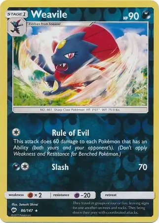 Weavile Reverse Holo 86 Normal