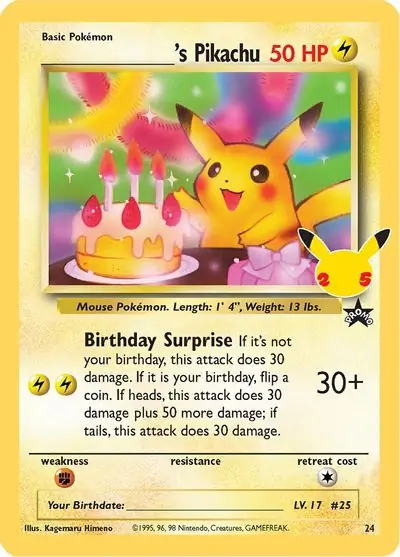 Birthday Pikachu 24 Normal