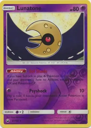 Lunatone Reverse Holo 61 Normal