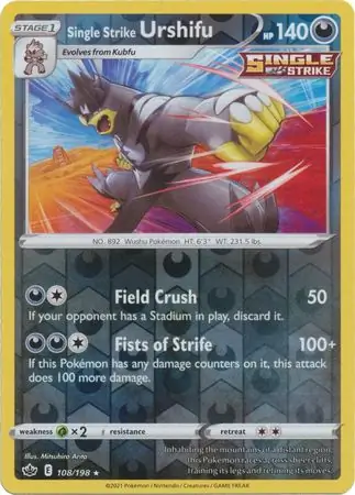 Single Strike Urshifu Reverse Holo 108 Normal