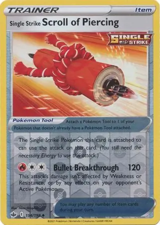 Single Strike Scroll of Piercing Reverse Holo 154 Normal