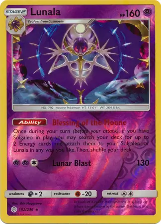 Lunala Reverse Holo 102 Normal