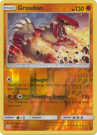Groudon Reverse Holo 113 Normal