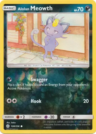 Alolan Meowth Reverse Holo 128 Normal