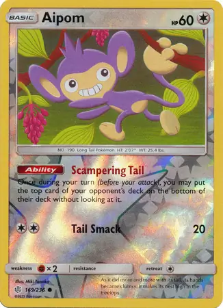 Aipom Reverse Holo 169 Normal