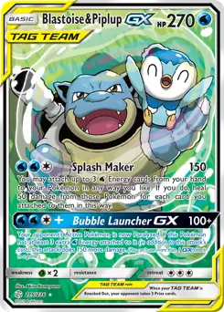 Full Art Blastoise & Piplup GX 215 Normal