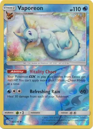 Vaporeon Reverse Holo 42 Normal