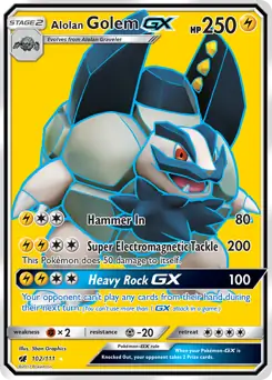 Full Art Alolan Golem GX 102