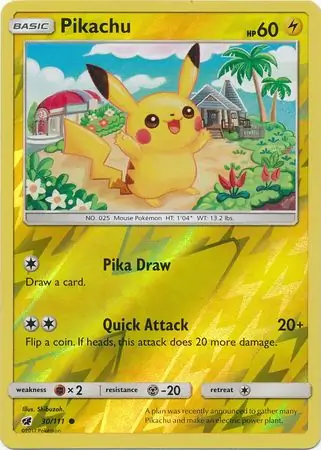 Pikachu Reverse Holo 30 Normal