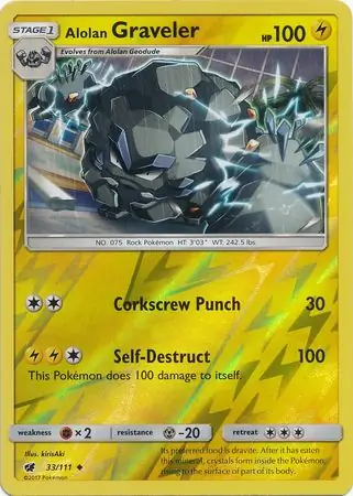 Alolan Graveler Reverse Holo 33 Normal