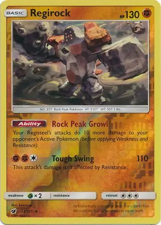 Regirock Reverse Holo 53 Normal