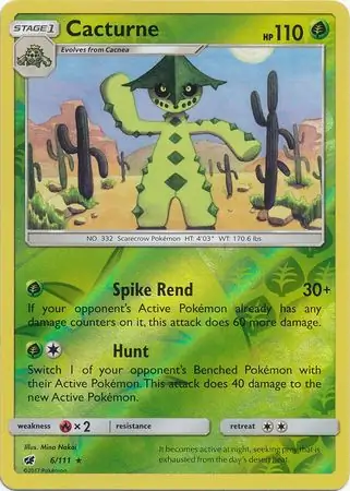 Cacturne Reverse Holo 6 Normal