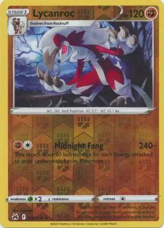 Lycanroc Reverse Holo 074 Normal