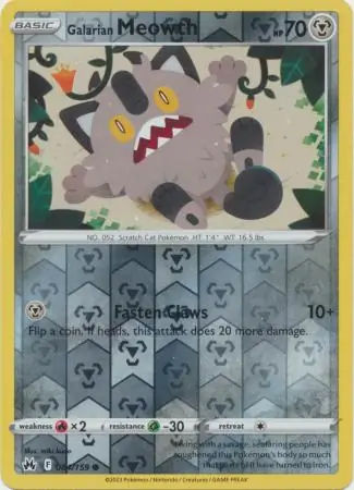 Galarian Meowth Reverse Holo 084 Normal