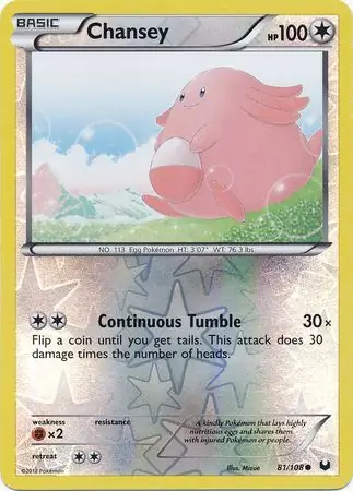 Chansey Reverse Holo 81 Normal