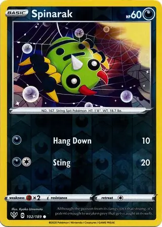 Spinarak Reverse Holo 102