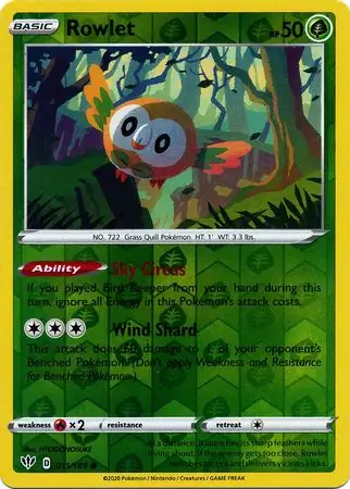 Rowlet Reverse Holo 011