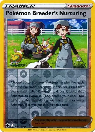 Pokemon Breeder's Nurturing Reverse Holo 166 Normal