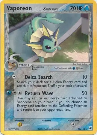 Vaporeon Reverse Holo 18 Normal