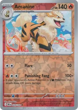 Arcanine Reverse Holo 028