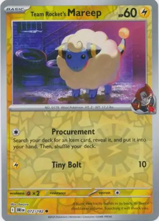 Team Rocket's Mareep Reverse Holo 072