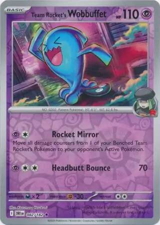 Team Rocket's Wobbuffet Reverse Holo 082