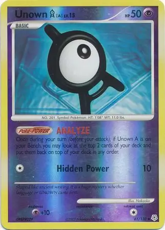 Unown A Reverse Holo 65 Normal