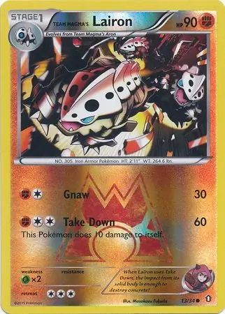 Team Magma's Lairon Reverse Holo 13 Normal